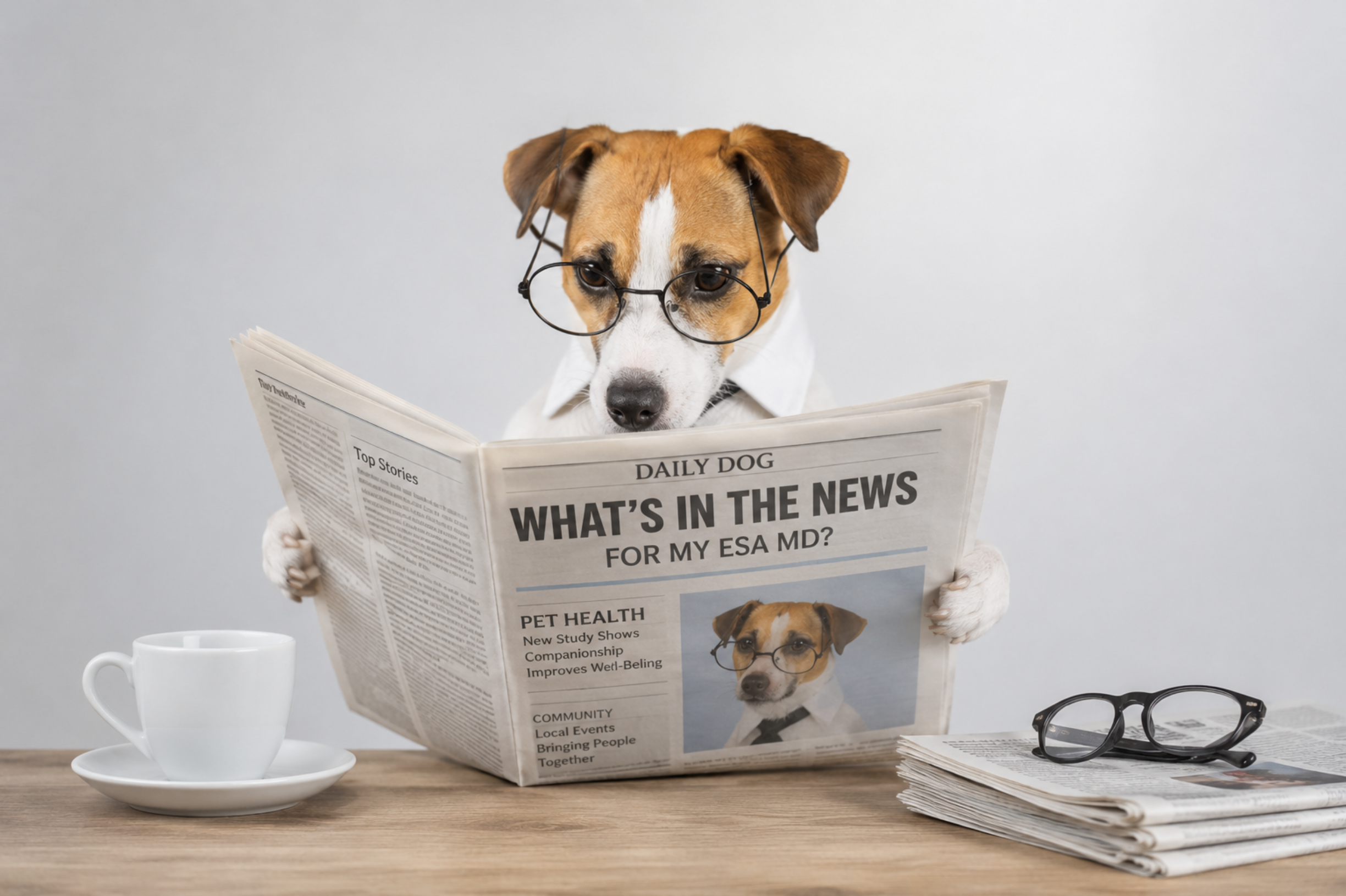 ESA dog reading the My ESA MD blog