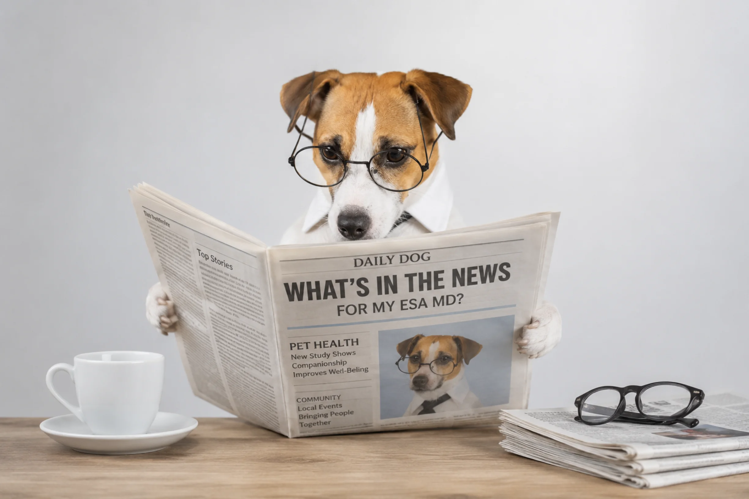 ESA dog reading the My ESA MD blog