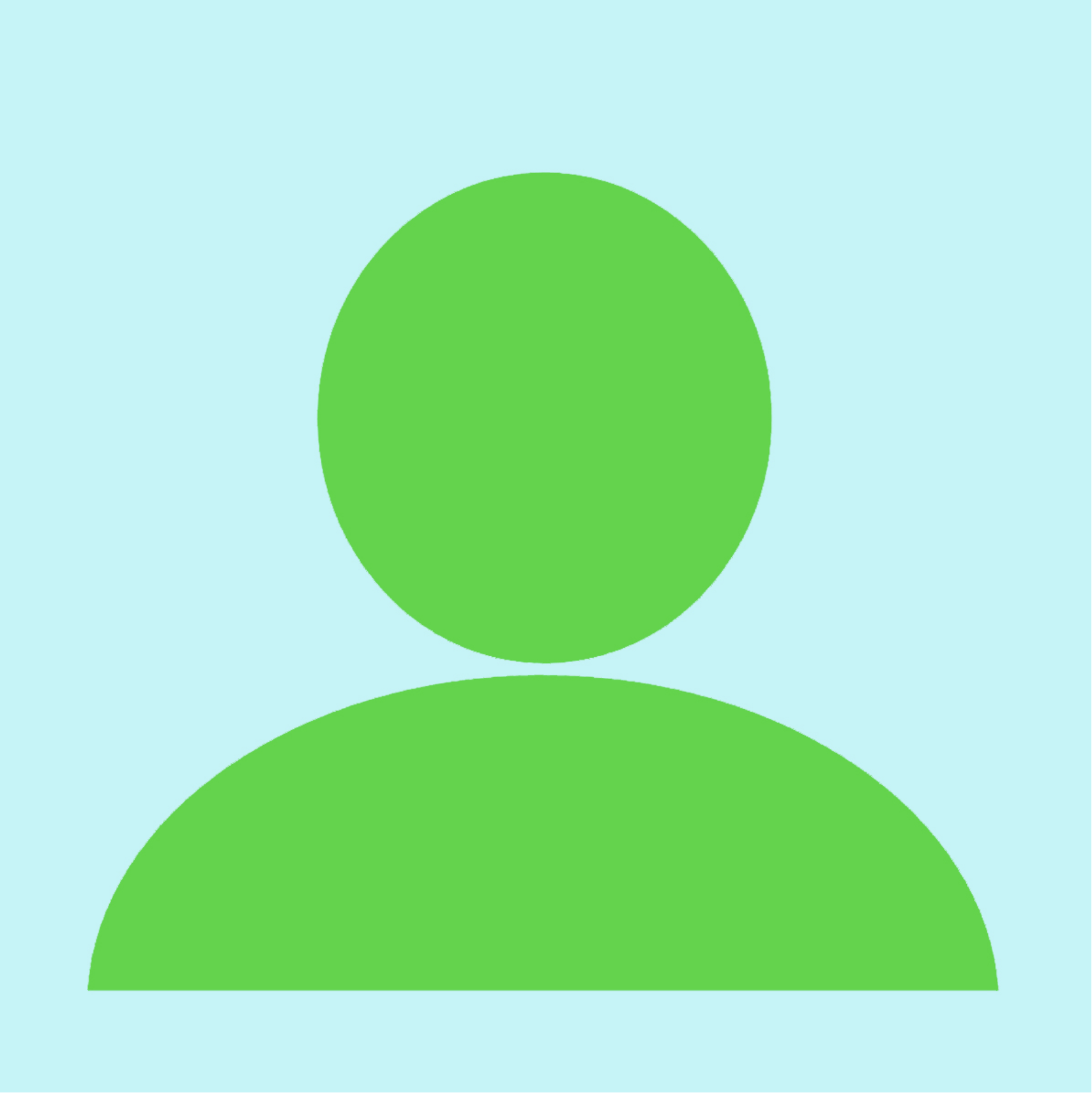 Illustration of a person inside a green circle on a blue background