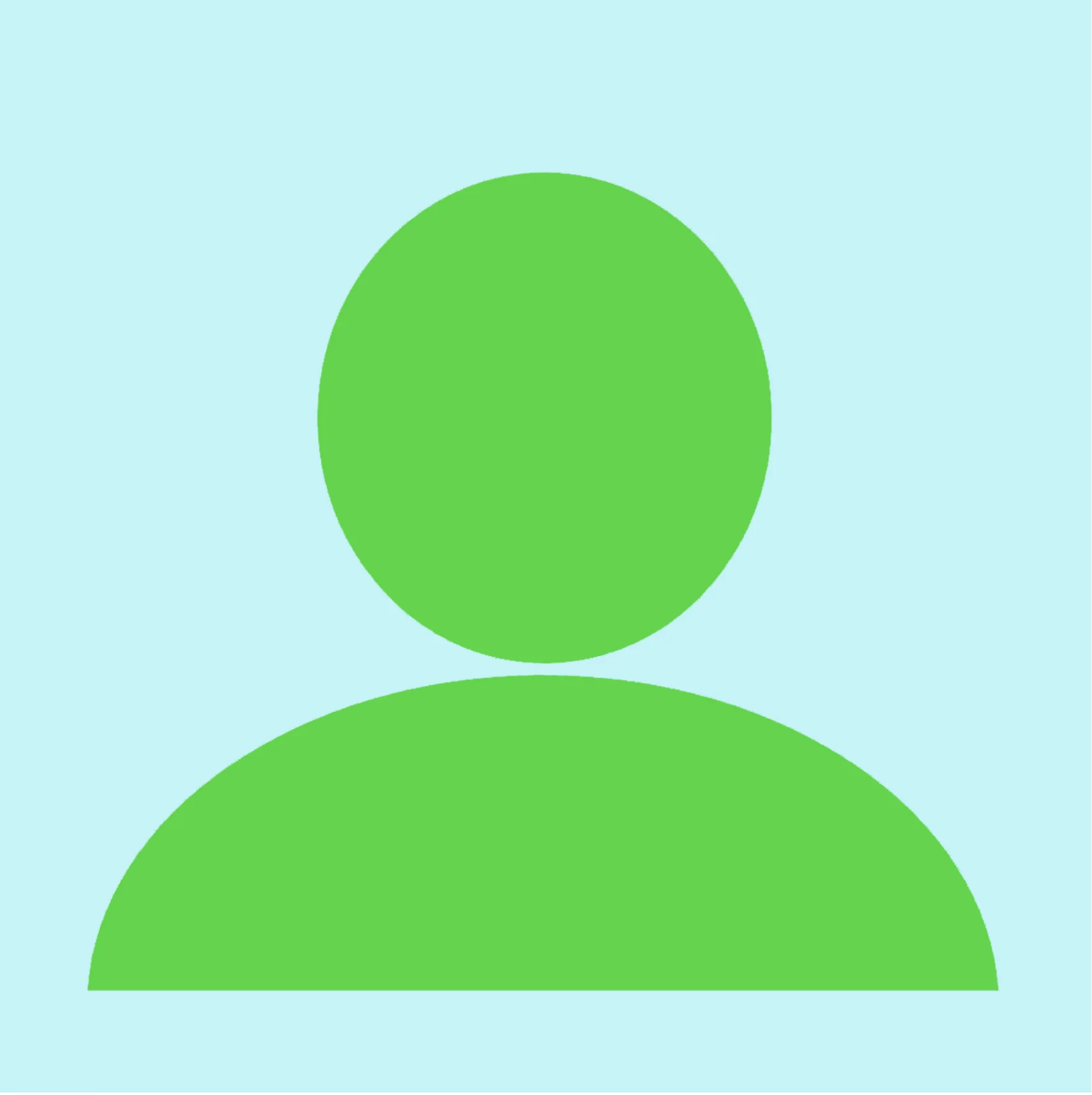 Illustration of a person inside a green circle on a blue background